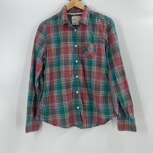 American Eagle outfitters cotton plaid long sleeve button-down cotton shirt